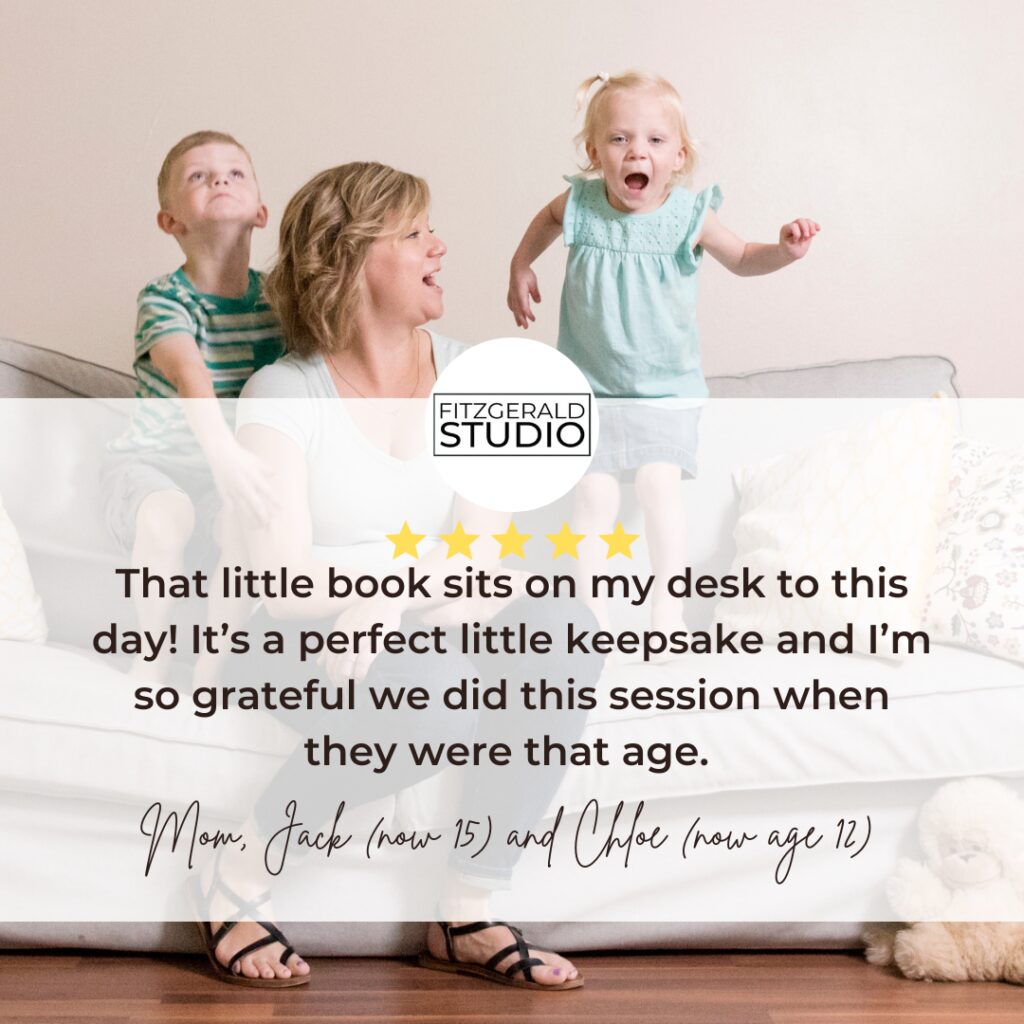 Custom photo collage with written memories and portraits
